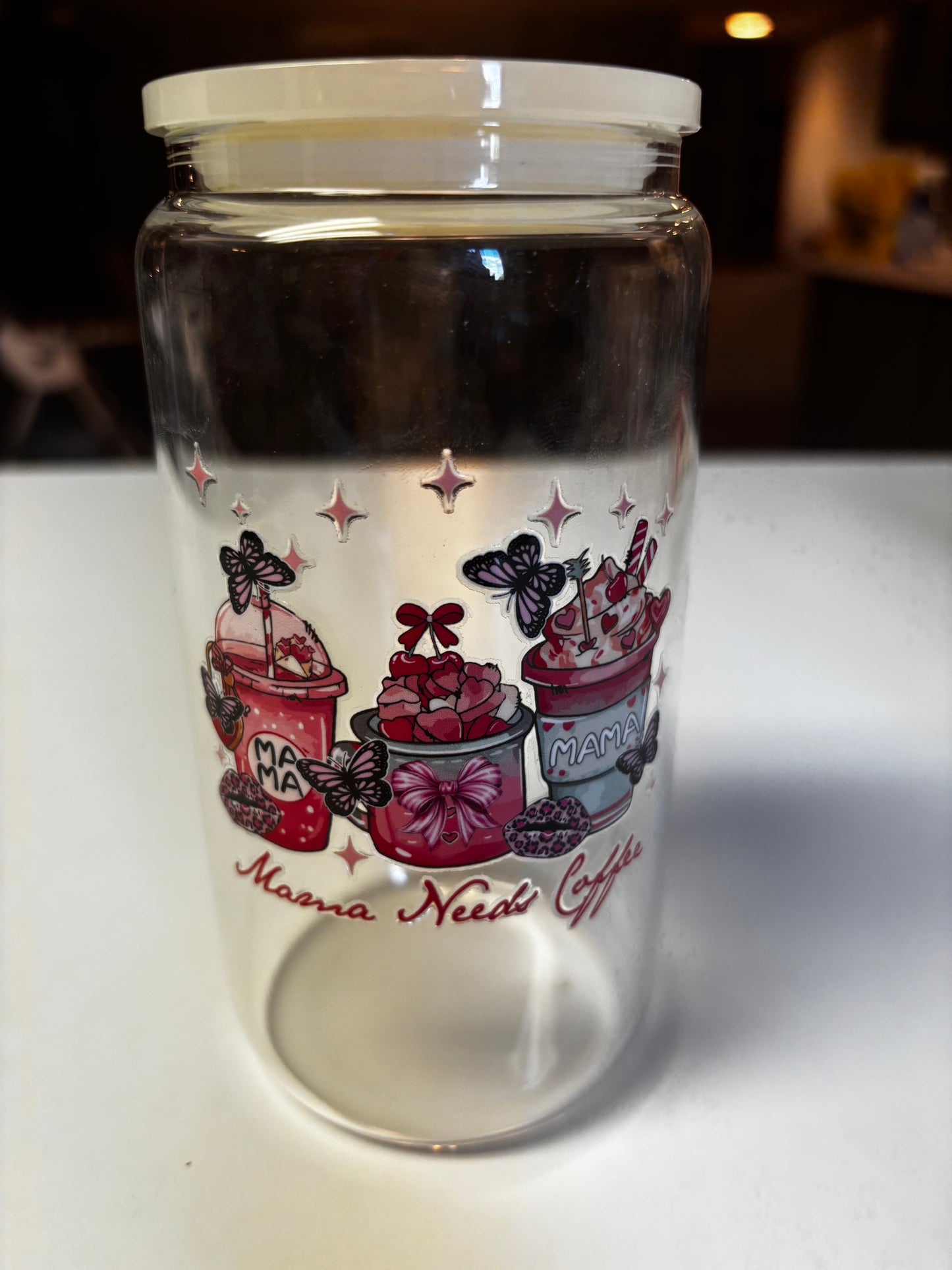 16 Oz glass mama cups