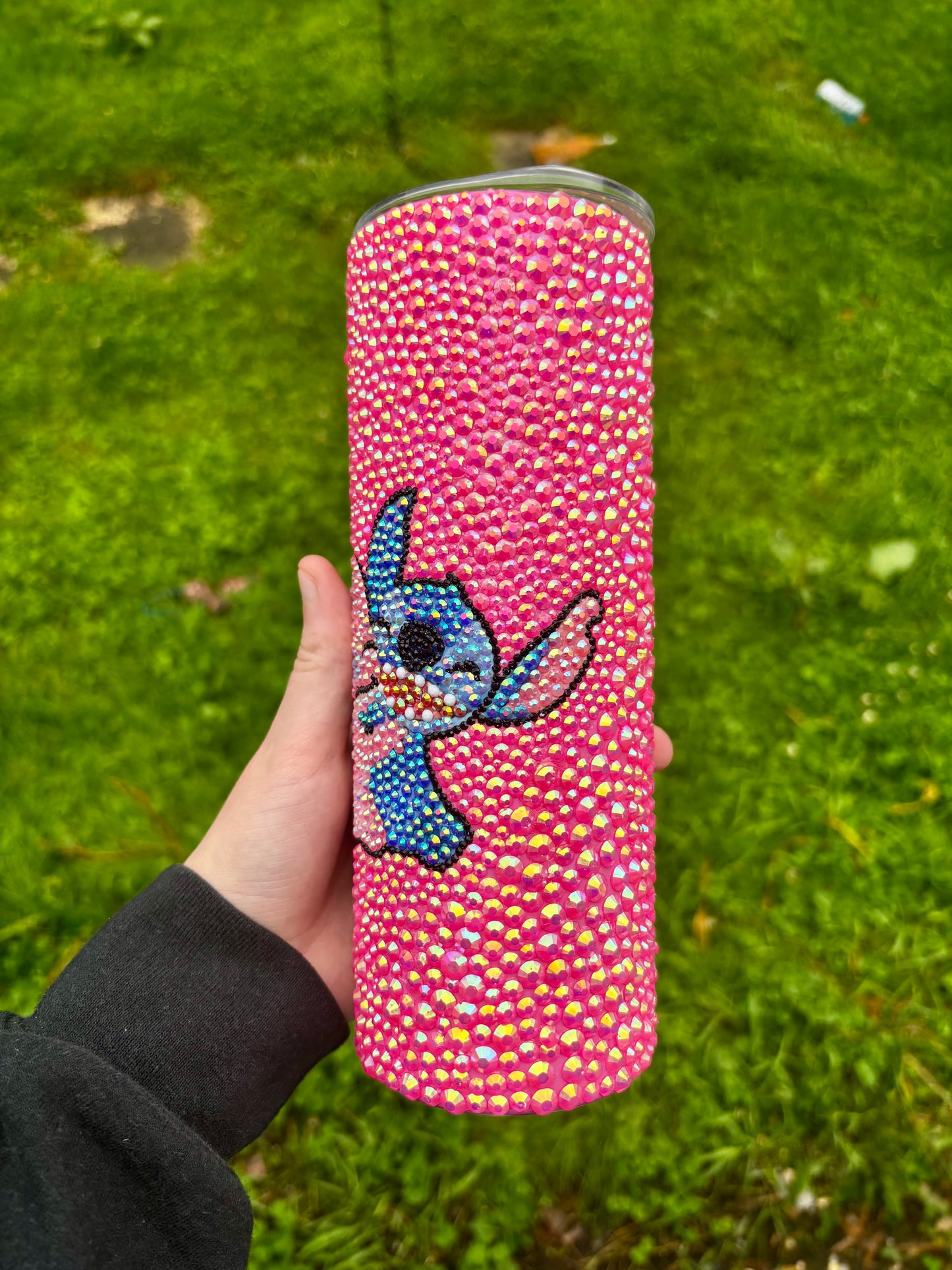 20 oz pink rhinestone tumbler