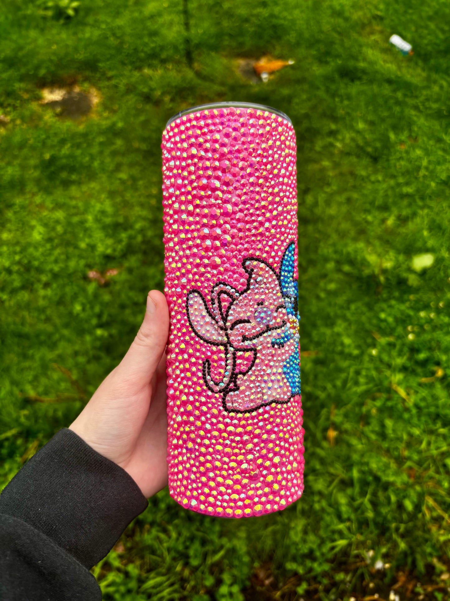 20 oz pink rhinestone tumbler