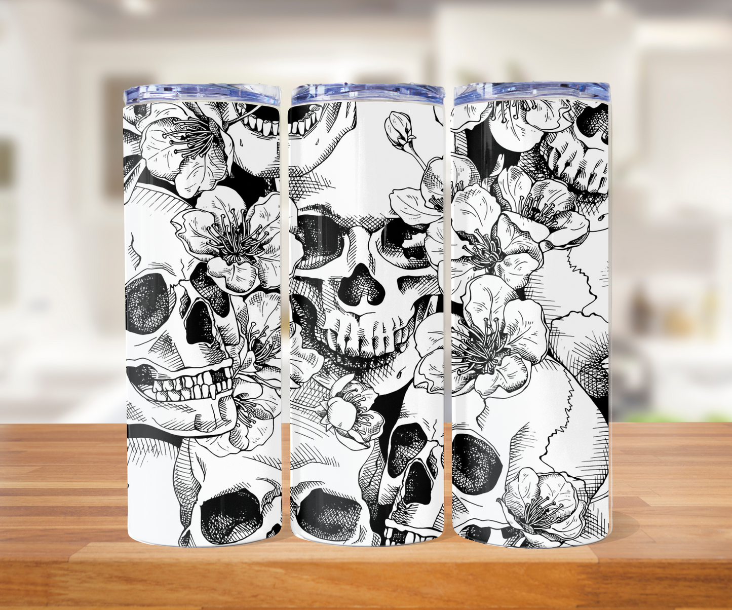 20 ounce black and white skull Tumblr