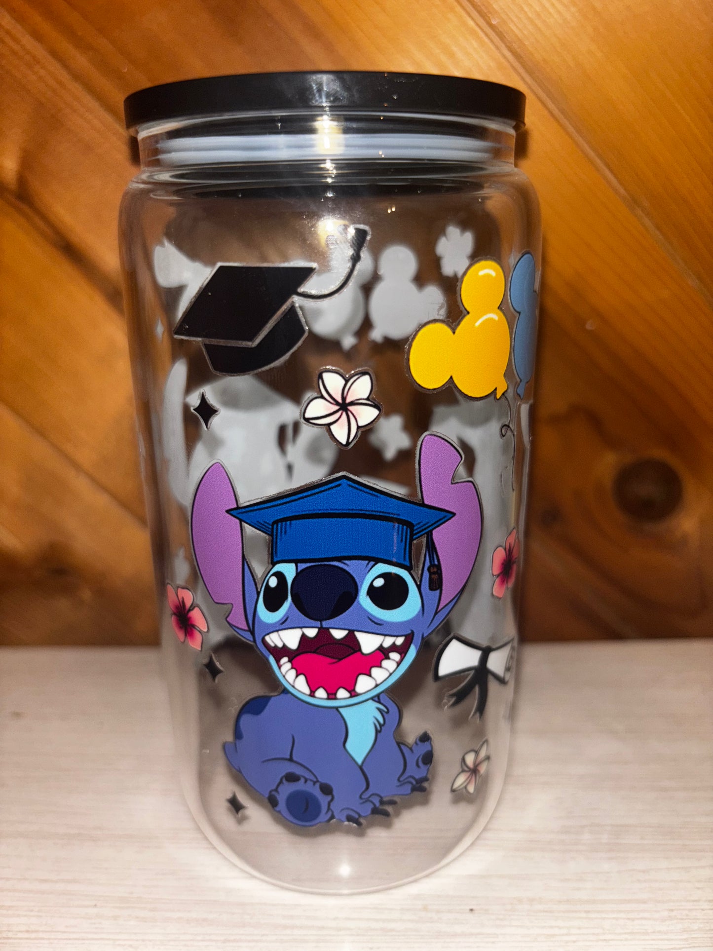 Graduation 16 oz glass cup