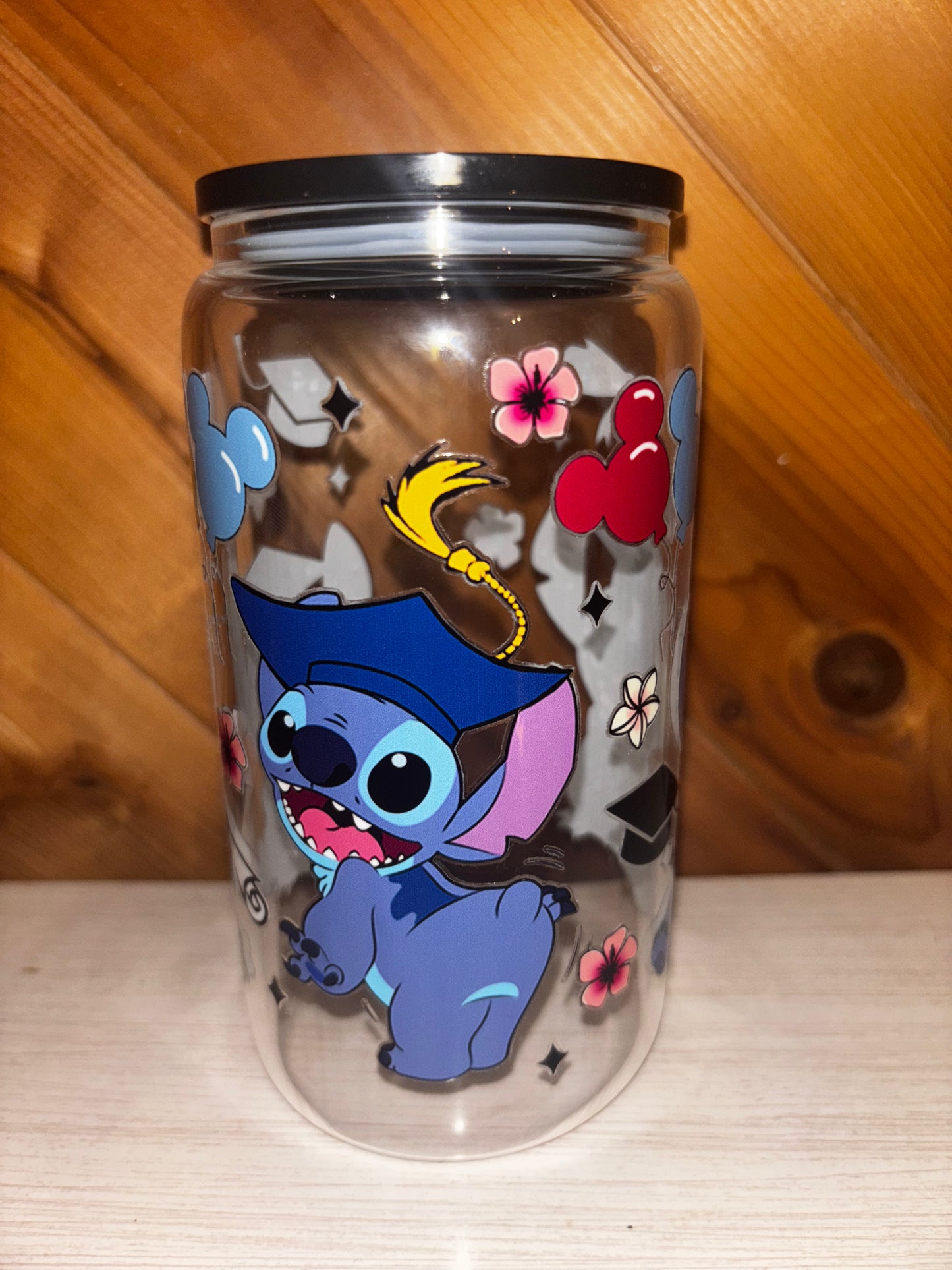 Graduation 16 oz glass cup