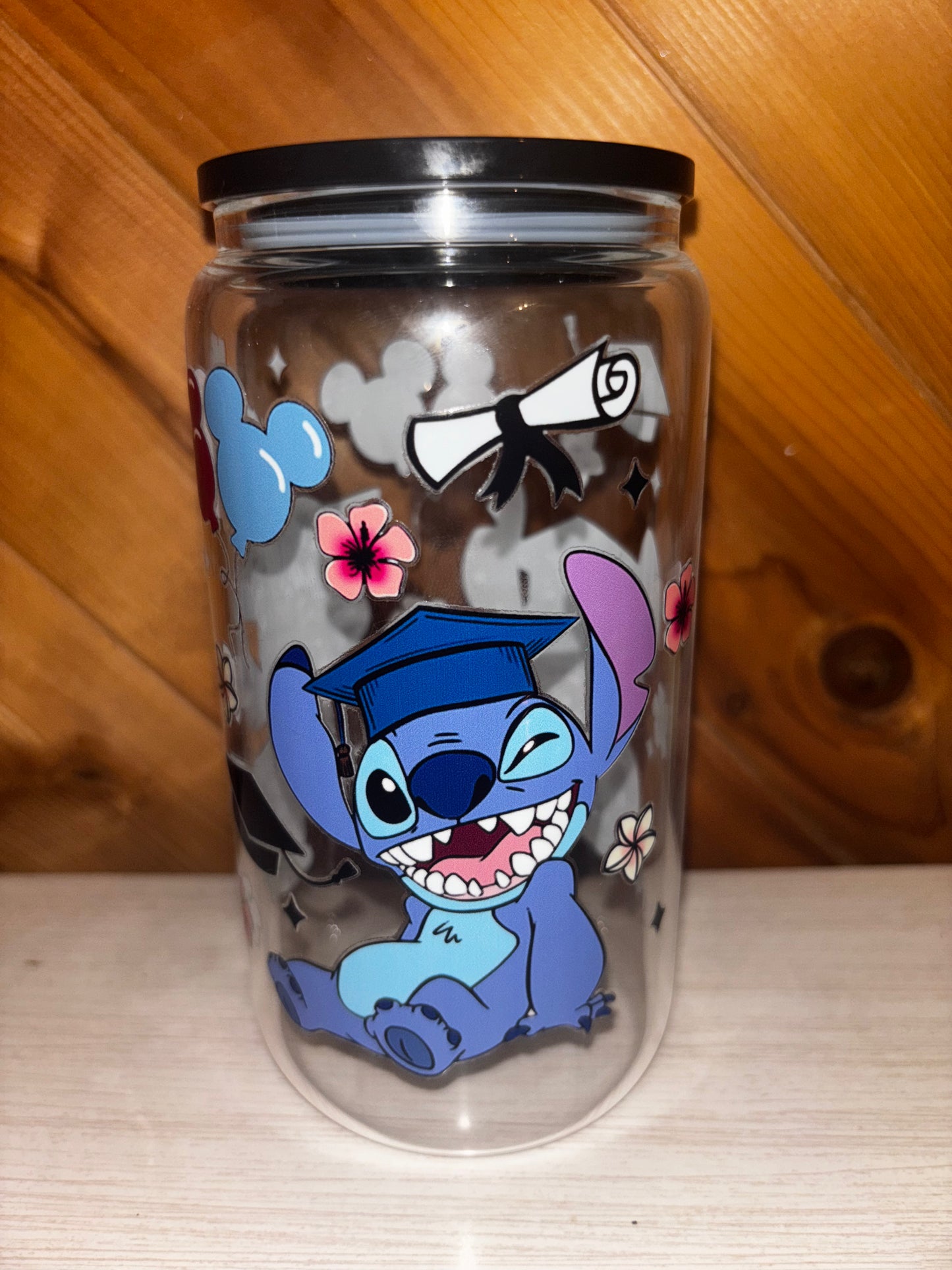 Graduation 16 oz glass cup