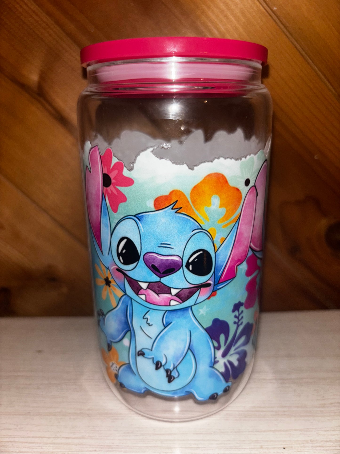 16 oz watercolor glass cup