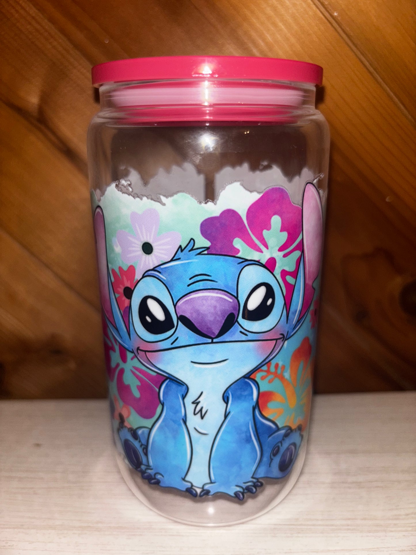 16 oz watercolor glass cup
