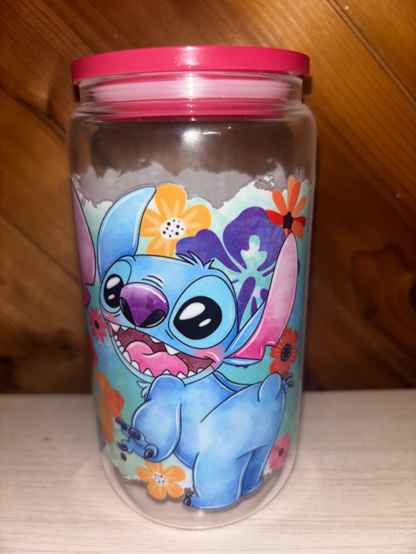 16 oz watercolor glass cup