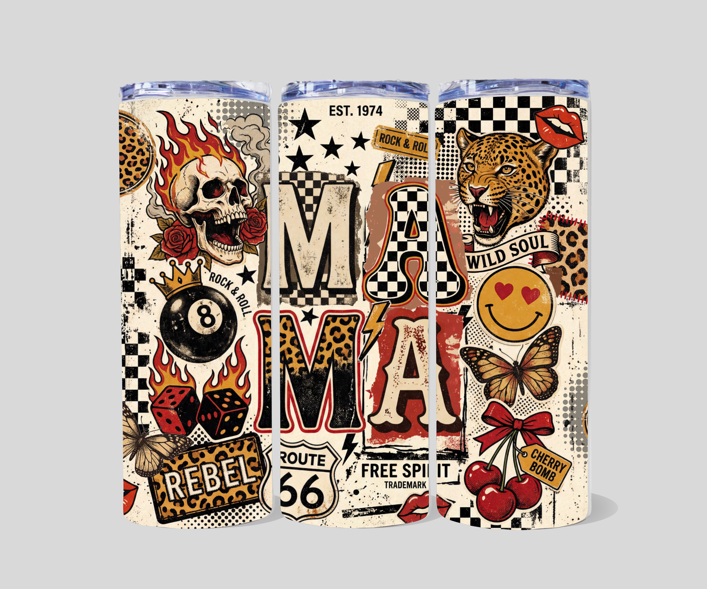 Three different design options for 20oz tumbler