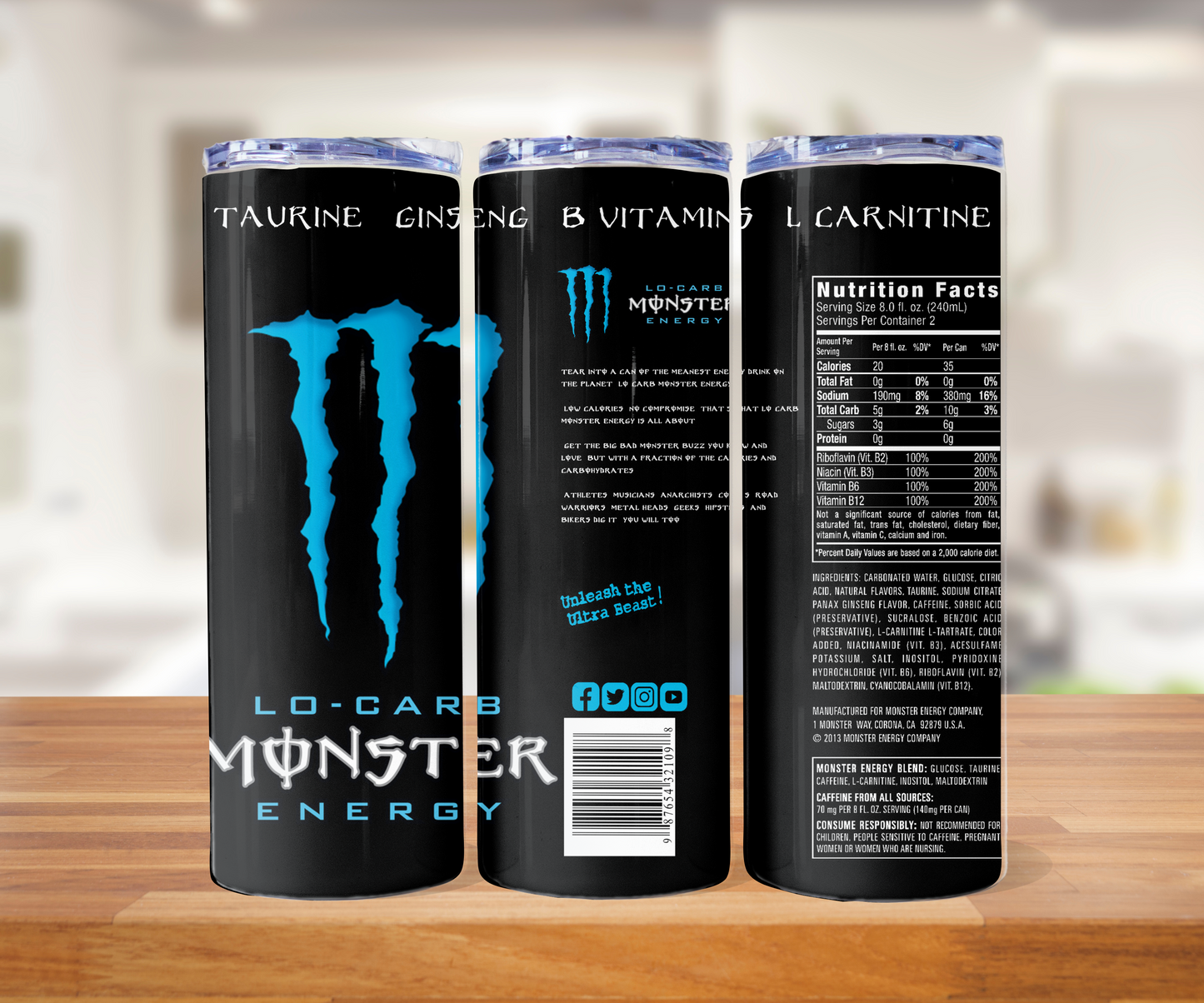 20 oz monster can tumbler