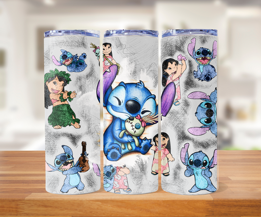 20 ounce Lilo and stitch Tumblr watercolor