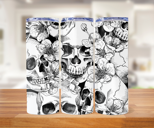 20 ounce black and white skull Tumblr