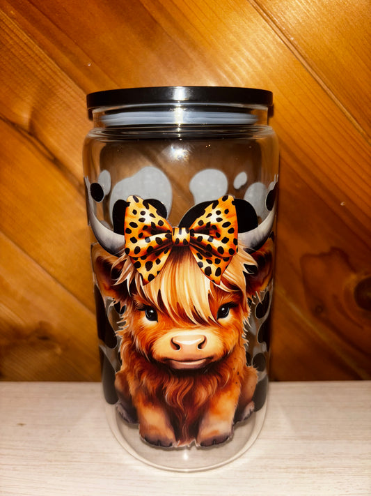 Cow print highland cow