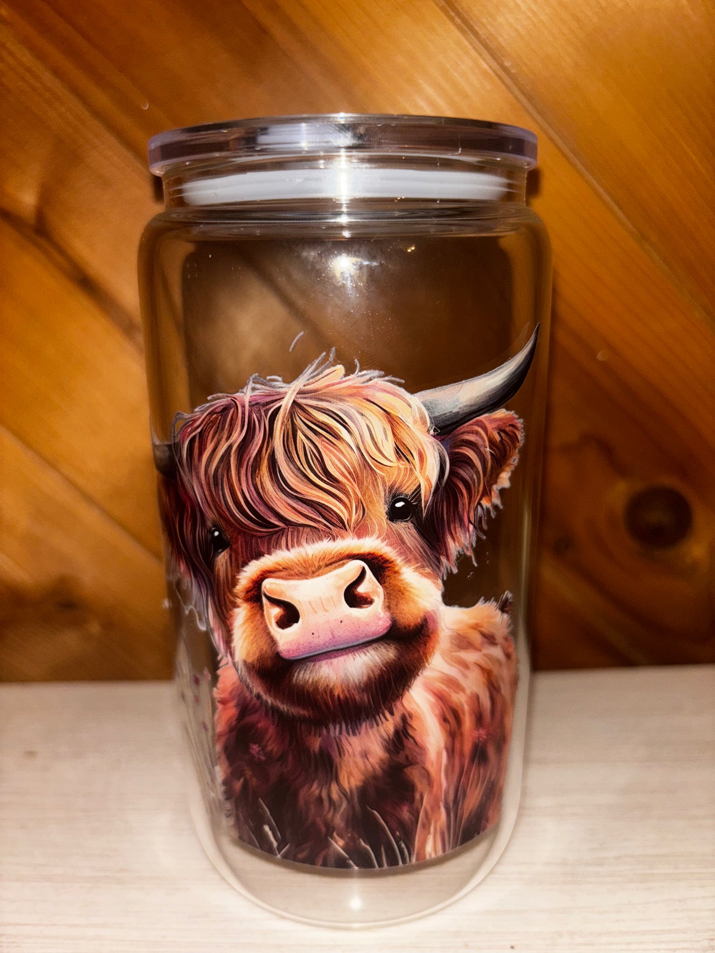 Clear highland cow